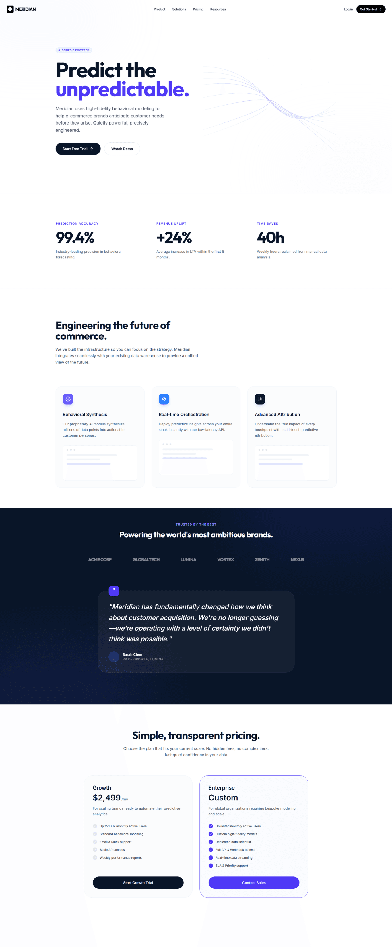 Meridian — SaaS website concept