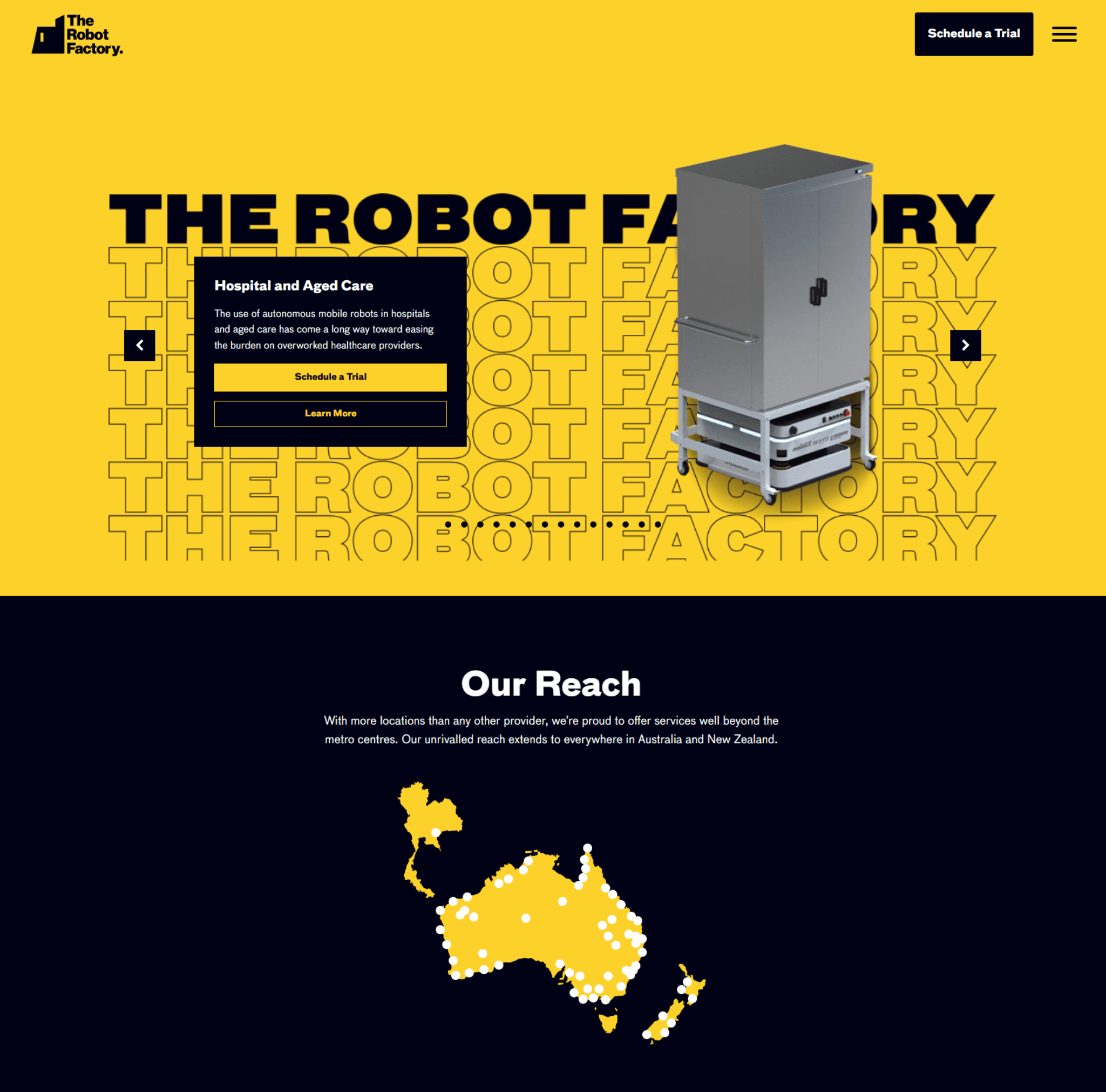 The Robot Factory — website screenshot